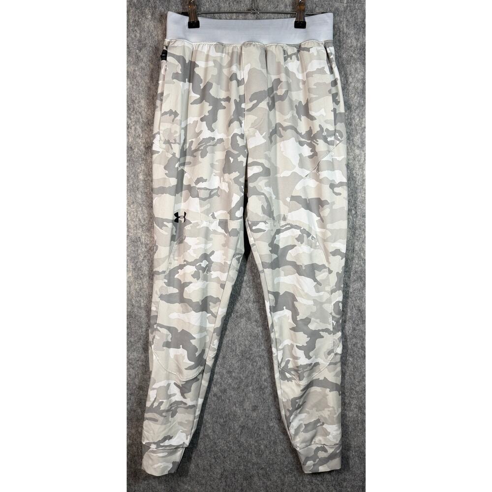 Under Armour Mens Unstoppable Gray Camo Small Fitted Joggers Athletic